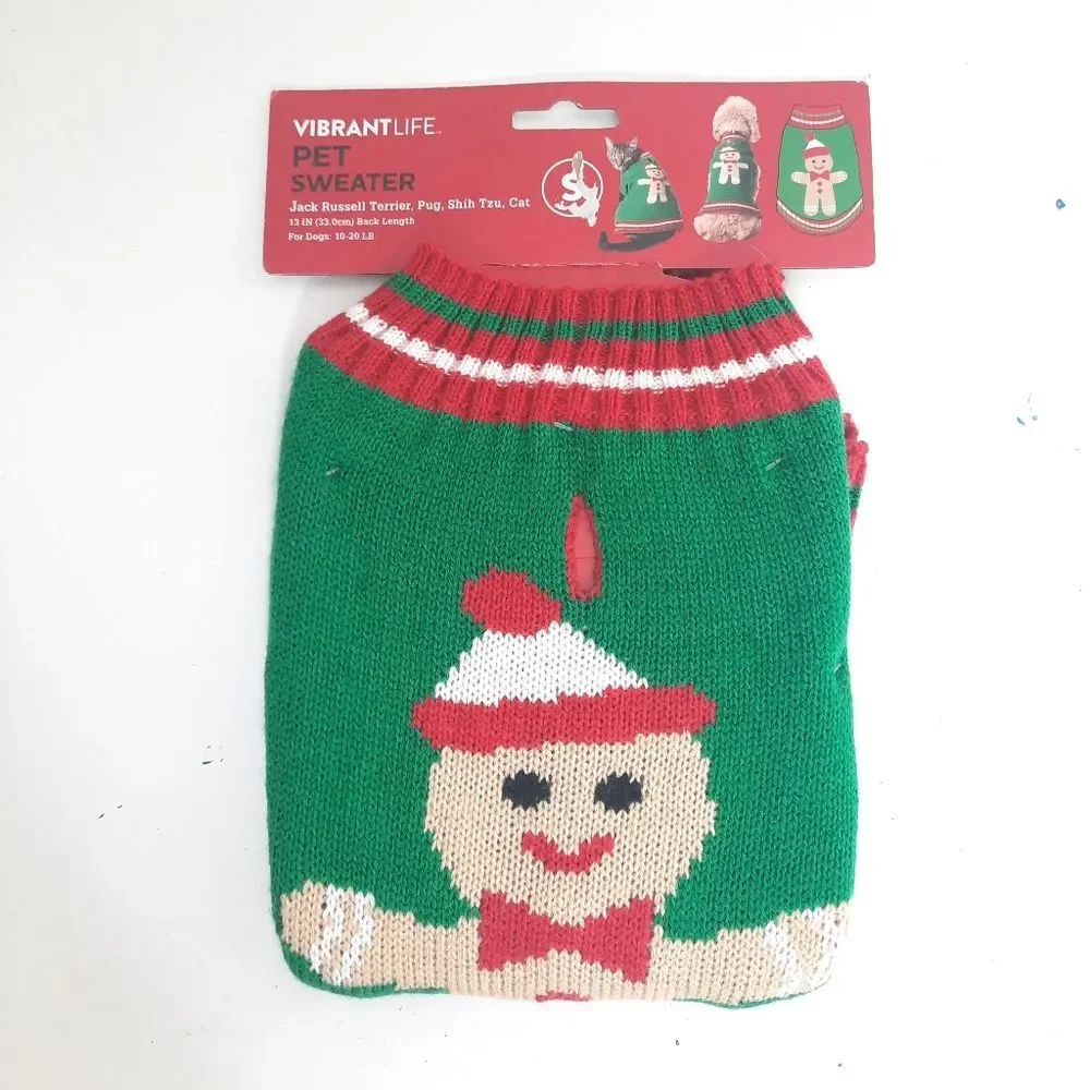 Vibrant Life Christmas Small Dog Sweater NEW